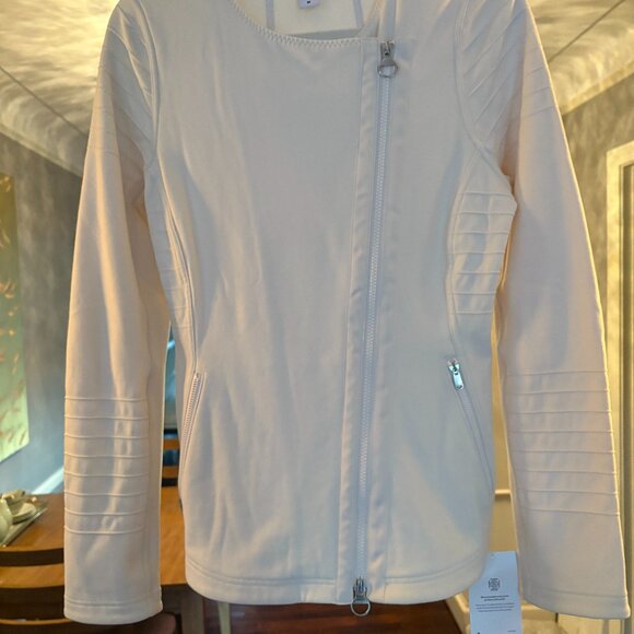 NWT Athleta Women's Moto Jacket in Ivory/Cream Size M - Picture 4 of 15
